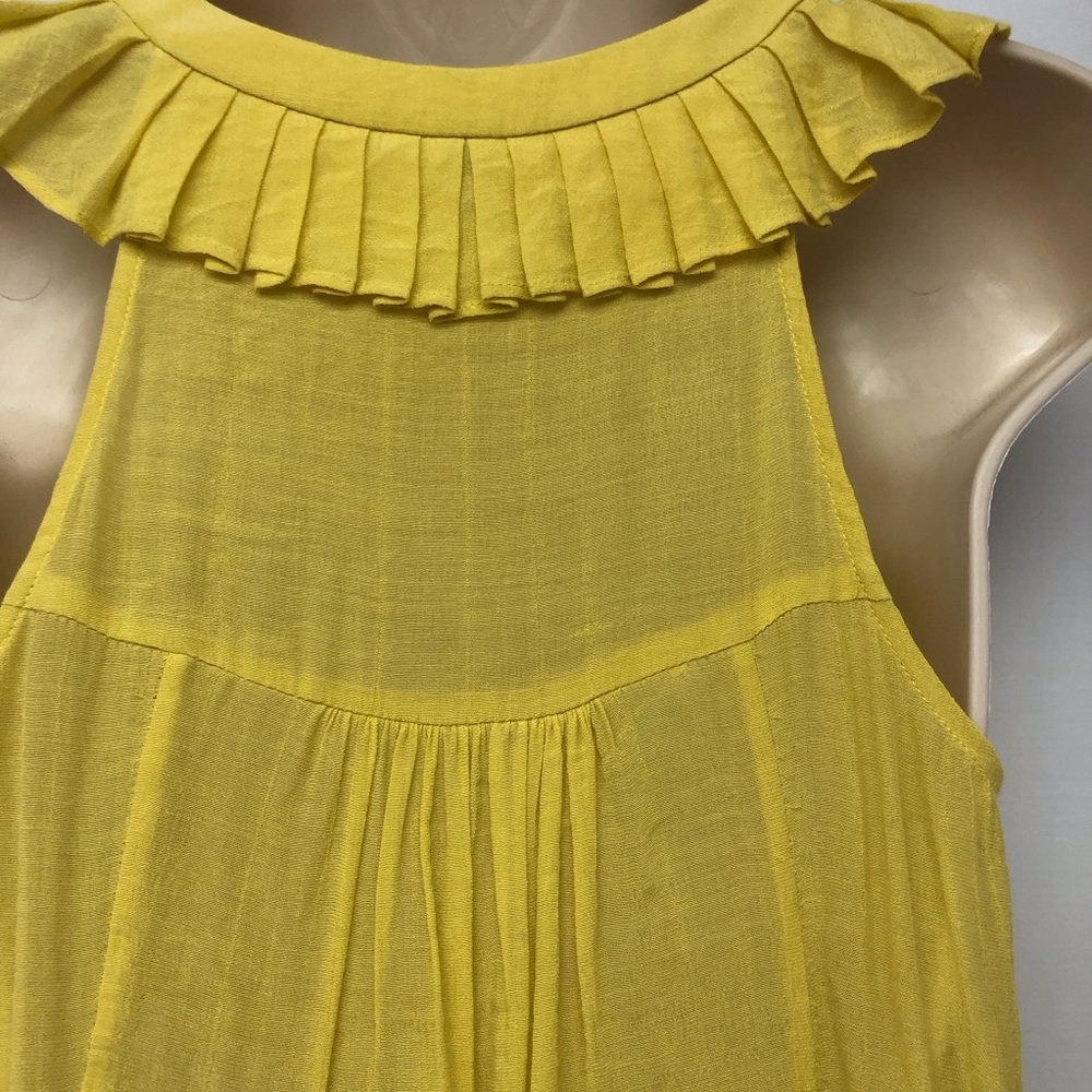 Sine Yellow Ruffle Racerback Top - Picture 7 of 16